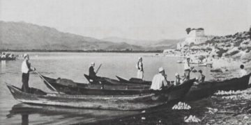 View from the lake of Shkodra in the 1920s