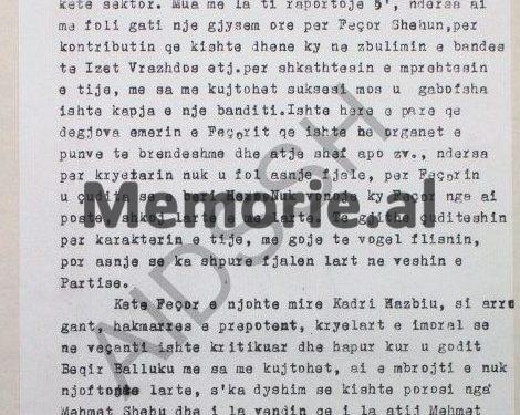 “Përse Mehmet Shehu me Kadri Hazbinë, mbajtën drejtor të Tiranës, Halim Xhelon, një kurvar, mëndjemadh e prepotent, i cili…”/ Letra e ish-oficerit të Sigurimit, Hekuran Pobrati, në ’82-in