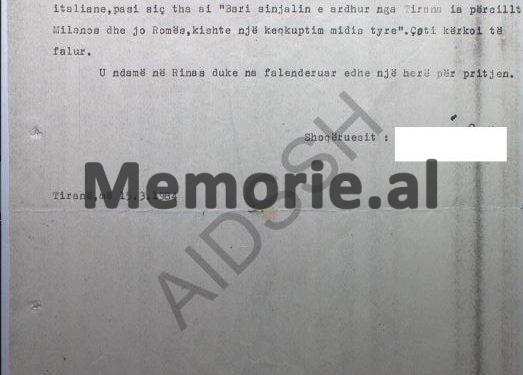 Secret Security report: “The well-known Italian RAI football commentator, Sandro Çoti, asked us for Comrade Enver’s speech, held in front of his constituents”/ Albania-Italy match of Shpresa teams, March ’84