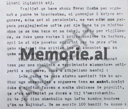 “Që kur ishte sekretar i parë shoku Rrapo Dervishi, i kam thënë se; Perikli Sheti, merr para për operacionet dhe nuk e fusin në burg, pasi…”/ Letra e ish-oficerit të Sigurimit, Hekuran Pobrati, në ’82-in
