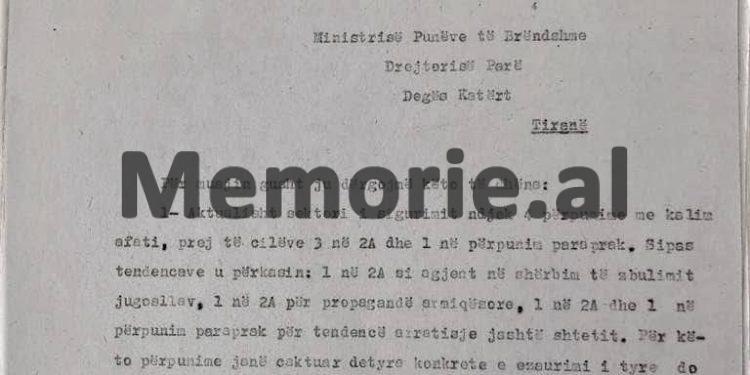 Letra sekrete për Foto Çamin: “Si na u arratisën për në Jugosllavi, dy familjet me 17 persona, nga Vermoshi, pasi ata…”?! / Relacioni i Kryetarit të Hetuesisë së Përgjithshme, 10 gusht 1987
