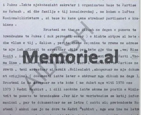 “Sekretarin e Kadri Hazbiut, që implikohej në agjenturën greke e arrestuam dhe e izoluam në burgu e Tiranës, por ndërhyri Feçor Shehu…”/ Letra e Mark Dodanit për ministrin Hekuran Isai, në 1982-in