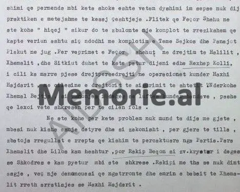 “Sekretarin e Kadri Hazbiut, që implikohej në agjenturën greke e arrestuam dhe e izoluam në burgu e Tiranës, por ndërhyri Feçor Shehu…”/ Letra e Mark Dodanit për ministrin Hekuran Isai, në 1982-in