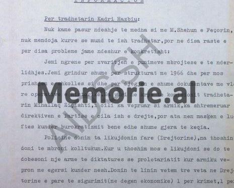“Një prift në Shkodër në ’68-ën, na tha se Beqir Balluku e Hito Çako janë armiq dhe kur unë shkova e bisedova me Kadrinë, ai…”/ Zbulohet letra e gjeneralit Xhule Çiraku, në shtator ‘83