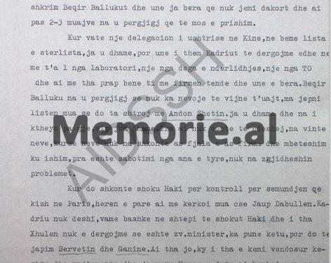 “Një prift në Shkodër në ’68-ën, na tha se Beqir Balluku e Hito Çako janë armiq dhe kur unë shkova e bisedova me Kadrinë, ai…”/ Zbulohet letra e gjeneralit Xhule Çiraku, në shtator ‘83