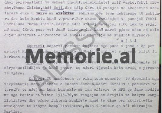 “Në vitin 1965, Kadri Hazbiu thirri në Ministrinë e Brendshme, gruan e Myslym Ketës dhe i kërkoj asaj, që t’i rrinte afër Lymit, pasi ai…”/ Zbulohet dokumenti sekret, me dëshminë e Lola Mano