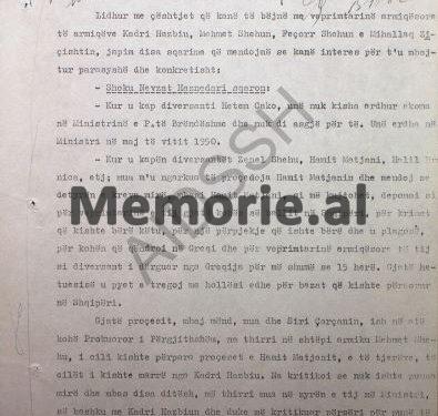 “Teme Sejko edhe pse u torturua, nuk foli asgjë dhe i lidhur me litar, gati i vdekur u muar në makinë me shofer Jorgo Bimo, e u çua në rrugën e Dajtit, ku…”/ Letra e gjeneral Nevzat Haznedarit, në ’82-in