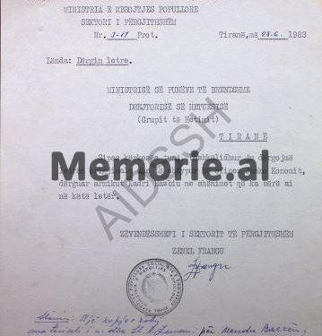 “Puna për uzinën ushtarake të Mjeksit është sabotuar dhe përgjegjës janë Mendu Backa e Nuro Brati, kurse specialistët suedezë…”/ Letra për ministrin Kadri Hazbiu, në ’82-in