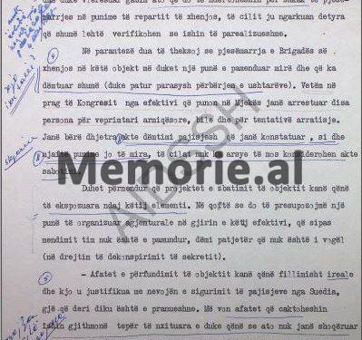 “Puna për uzinën ushtarake të Mjeksit është sabotuar dhe përgjegjës janë Mendu Backa e Nuro Brati, kurse specialistët suedezë…”/ Letra për ministrin Kadri Hazbiu, në ’82-in