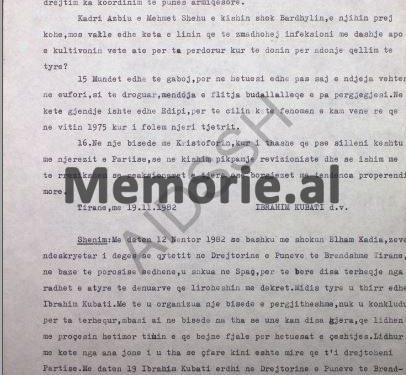 “Në qeli, hetuesi Bashkim Asllani më thoshte se Spiro Moisiu, është armik i Partisë, ai ka simpatizuar edhe gjermanët, kurse për Lym Ketën…”/ Letra e Ibrahim Kubatit në ’82-in