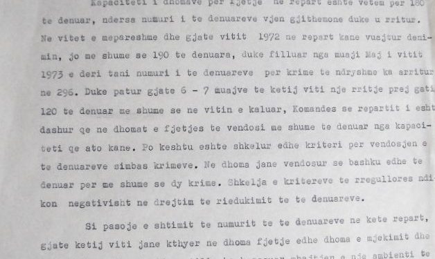 ”Pasi tentuan t’i hiqnin prangat shoqes së tyre, thanë kush do njoftonte komandën, do e rrihnin për vdekje dhe…”/ Raporti për Prokurorin e Përgjithshëm, korrik ’73, për revoltën e grave në burgun e Kuçovës