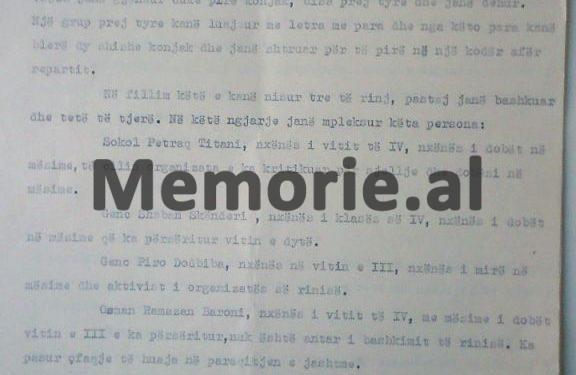 “Disa të rinj të shkollës ‘Ismail Qemali’, midis tyre dy vajza, kanë pirë konjak, janë dehur dhe në një kodër afër repartit…”/ Letra për Enver Hoxhën, me 11 emrat e nxënësve zboristë në Mamurras, shtator’ 1973
