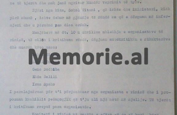 “Disa të rinj të shkollës ‘Ismail Qemali’, midis tyre dy vajza, kanë pirë konjak, janë dehur dhe në një kodër afër repartit…”/ Letra për Enver Hoxhën, me 11 emrat e nxënësve zboristë në Mamurras, shtator’ 1973