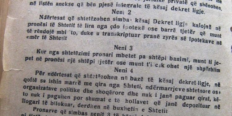 Lista me 268 emrat e pronarëve në Durrës, Kavajë, Elbasan, Berat, Fier dhe Delvinë, që në vitin 1950, iu sekuestruan me qindra shtëpi, dyqane, depo., etj., nga qeveria komuniste e Enver Hoxhës