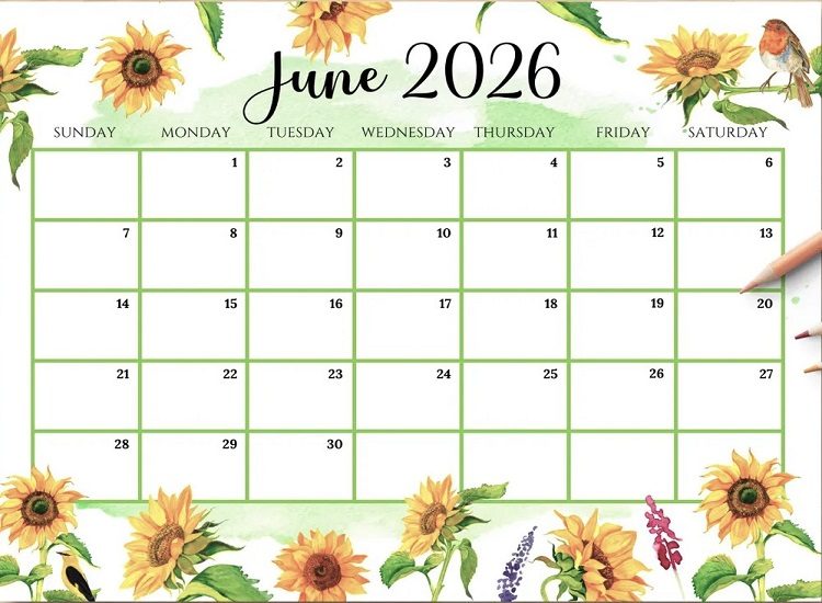 Calendar June 01, 2026