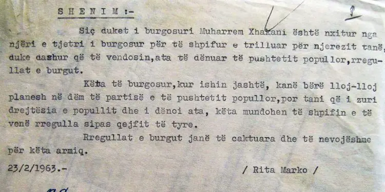 “Po të ishte gjallë Lenini dhe të shihte tmerret e kapterëve Kamber e Asllan, do të jepte urdhër, që të dy të varen menjëherë në oborrin e burgut…”/ Letra e panjohur e ish-të burgosurit të Burrelit, në ’63-in