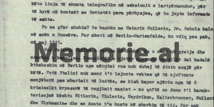 “Hajnrih Myler, ish-kreu i Gestapos hitleriane, s’ka vdekur, ai jeton në Shqipëri dhe është në shërbimin e diktatorit, Enver Hoxha…”! / Zbulohen dokumentet sekrete të vitit 1964