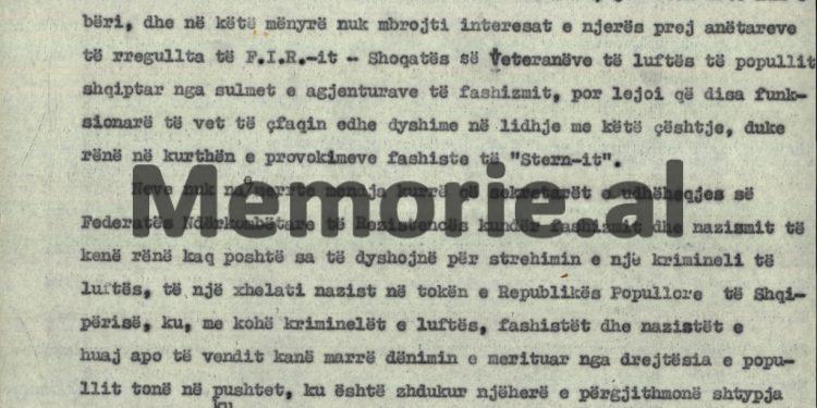 “Hajnrih Myler, ka mundur të fshihet deri më sot dhe tani ka një post me rëndësi, në policinë sekrete shqiptare, me emrin…”/ Letra e kreut të Federatës Ndërkombëtare të Veteranëve të Luftës, Paris 1964