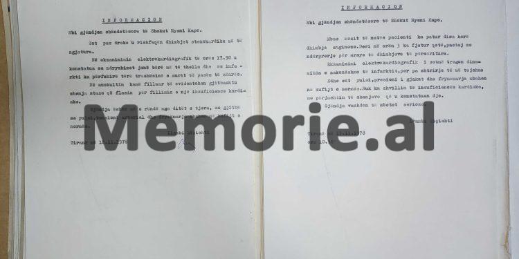 “Shoku Hysni bëri dy ndërhyrje në Paris, në vitet 1968-’69, por në 1974, kur shkoi përsëri për kontroll, s’pranoi të operohej, pasi…”/ Raport-informacionet “tepër sekrete” të drejtorit të klinikës speciale, Dr. Pavllo Milo