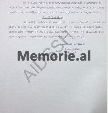 “Arrestimi do të kryhet në shtëpinë e tij, nga këta shokë….. dhe do të transportohet me makinën ‘Aro’, me shofer F. Zela…”/ Zbulohen dokumentet sekrete për arrestimin e Kadri Hazbiut, 15 tetor, ‘82