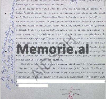 “Feçori na urdhëroi të zbulonim vajzën nga Elbasani, që i shkoi në shtëpi infermieres së Enver Hoxhës dhe i tha; ‘Unë jam bija e jote, nga lidhja jashtë martesore…”/ Zbulohet dokumenti i bujshëm, 20 tetor ‘82