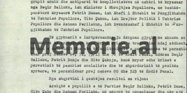 “Goditja e Krerëve të Ushtrisë 1974-1975: ‘Balluku, Dume, Çako, Parllaku, agjentë të Jugosllavisë dhe Traktatit të Varshavës…’” / Zbulohet akt-akuza e Aranit Çelës dhe debati i fundit në Presidium për faljen e tre gjeneralëve