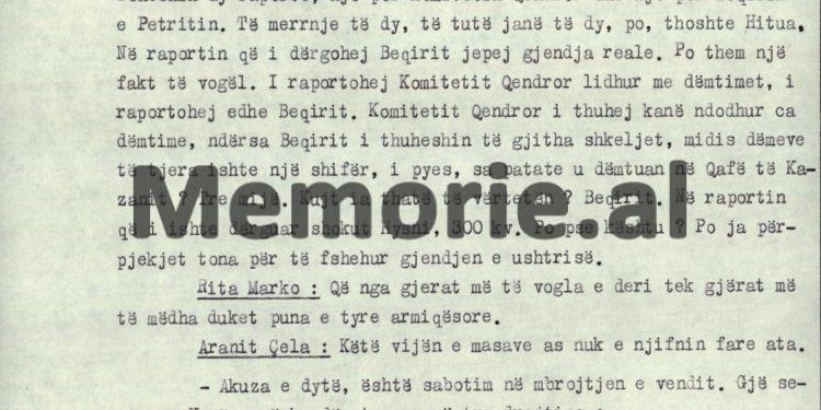 “Shoku Haxhi, hetuesit t’i përgëzojmë, që ua provuam me dokumenta tradhtinë dhe ne si Presidium, me sëpatë t’i presim, pasi…”/ Zbulohen dokumentet sekret për pushkatimin e Beqir Ballukut, 5 nëntor ‘75