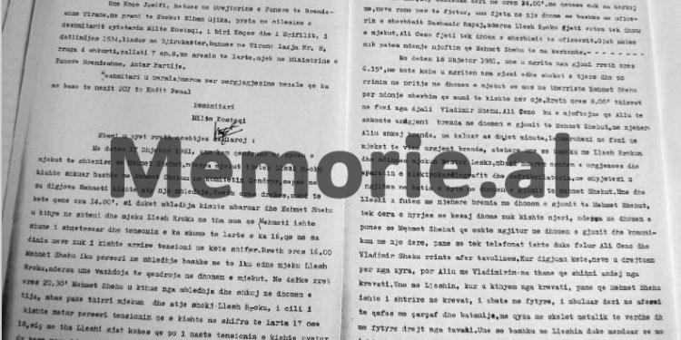 “Rreth orës 22.10, Mehmet Shehu i ra ziles dhe unë shkova në zyrën e tija, në katin e parë, ku ishte me Fiqreten, kur shkova aty, ai më porositi, që…”/ Dëshmia e ish-punonjëses së vilës së kryeministrit Shehu