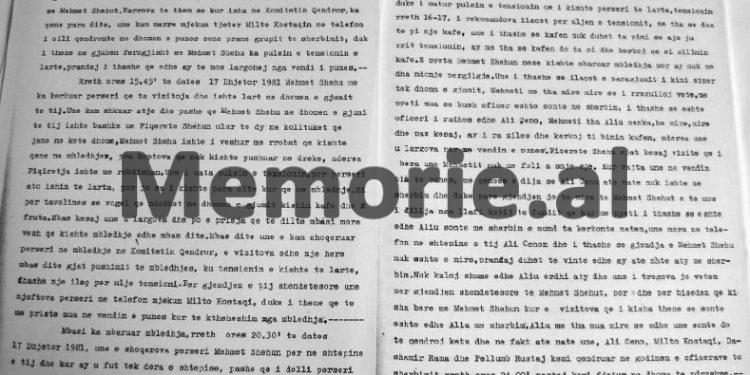 “Më 18 dhjetor 1981, kur erdha në mëngjes në punë, shoqja ime që kishte fjetur natën aty, Mimoza T., më tha se; pasi ike ti në orën 22.00, Mehmet Shehu më kërkoi që…”/ Dëshmia e rrallë e ish punonjëses së shërbimit, Farije Koçiraj