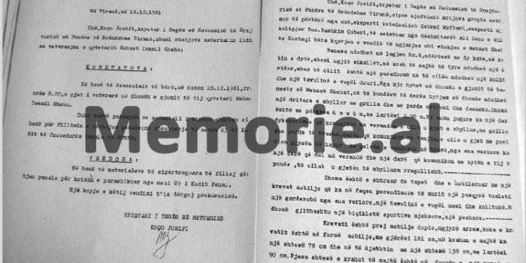 “Duke ndjekur rrugën që ka bërë predha në trup, në jastëk, batanije dhe deri në dyshek, del se viktima…”/ Dokumentet e panjohura arkivore, me fotot dhe akt-ekspertizën e ish-kryeministrit Mehmet Shehu