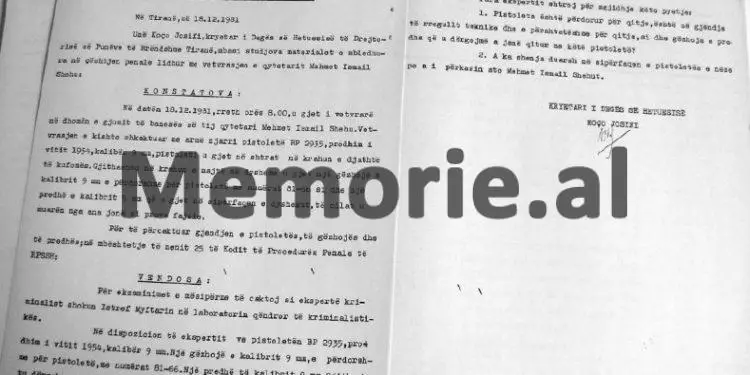 “Gëzhoja e një fisheku revolveri ‘Makarov, që u gjet afër shtratit të armikut Mehmet Shehu dhe predha në sipërfaqen e dyshekut, rezultojnë…”/ Zbulohen dokumentet dhe fotot e panjohura të ish-kryeministrit Mehmet Shehu
