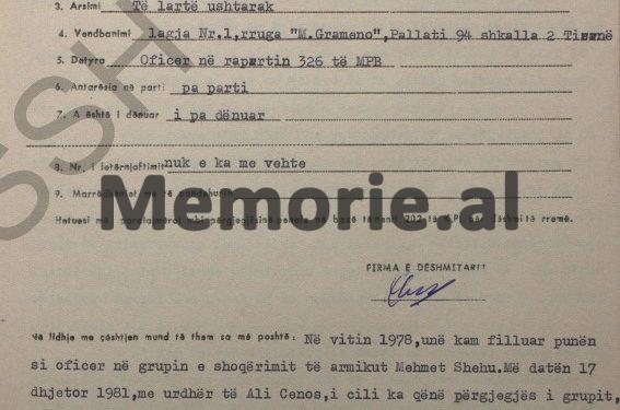 “Më 17 dhjetor 1981, me urdhër të Ali Çenos, përgjegjësit të grupit, shkova edhe unë për të shoqëruar Mehmet Shehun, në mbledhjen e Byrosë, sepse aty…”/ Dëshmia e oficerit të shoqërimit të ish-kryeministrit