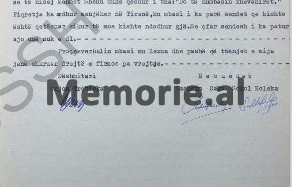 “Më 17 dhjetor 1981, me urdhër të Ali Çenos, përgjegjësit të grupit, shkova edhe unë për të shoqëruar Mehmet Shehun, në mbledhjen e Byrosë, sepse aty…”/ Dëshmia e oficerit të shoqërimit të ish-kryeministrit