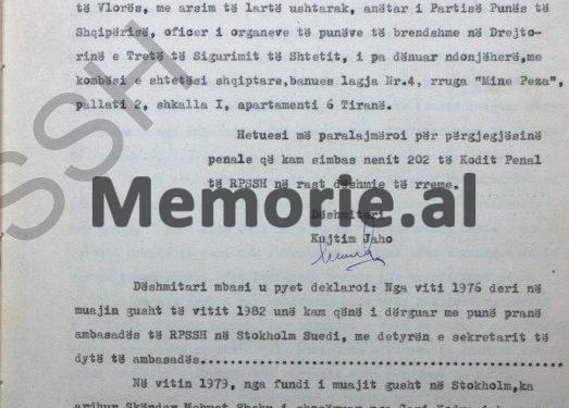 “Kur Kreshnik Tartari, trajner i ekipit ‘Dinamo’ u takua me Skënder Shehun, në Shverin të Gjermanisë Lindore, i tha atij se kishte porosi…”/ Dëshmia në hetuesi, e ish-oficerit të Zbulimit shqiptar në Suedi