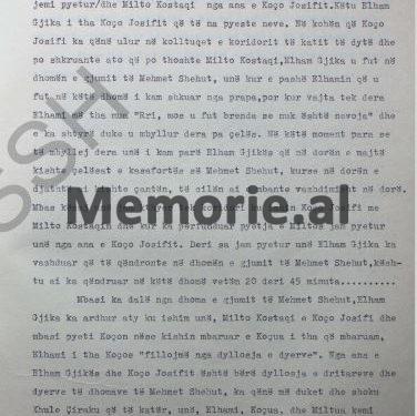 “Pasi i’a hapa derën me çelës, Kadriu u fut te dhoma e gjumit të Mehmet Shehut, ku u step, u rrëqeth, pa rreth e rrotull e, doli e shkoi te Fiqretja dhe i tha…”/ Dëshmia e rrallë e Ali Çenos, truproja e ish-kryeministrit