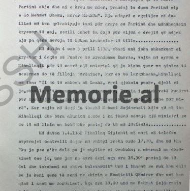 “Në janar 1980, kur unë ngrita para Feçorit dhe Mihallaq Ziçishtit, disa probleme për Marjeta dhe Bashkim Shehun, të cilët…”/ Dëshmia e ish-kryetarit të Degës së Durrësit, që vuajti 8 vjet në Spaç   
