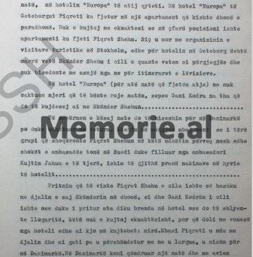 “Nga marsi, deri në maj të vitit 1981, unë shoqërova Fiqret Shehun në vizitat që ajo bëri në Greqi, Itali, Austri, Danimarkë, Francë, ku në Paris ajo u takua me…”/ Dëshmia në hetuesi ish-oficerit të Sigurimit