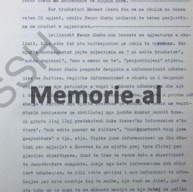 “Feçori ishte ‘kodoshi’ fejesës së Silva Turdiut me Skënderin pasi, kur u prish ajo, ai s’lejoi të vinte nga jashtë, agjenti ynë ‘Gruri’, i cili do të…”/ Zbulohet dëshmia e rrallë e drejtorit të Zbulimit në hetuesi