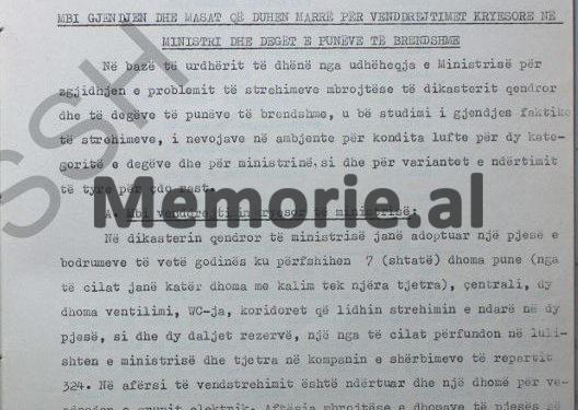 “Objekti sekret do ketë 40 dhoma, 3 për udhëheqjen, 5 Sigurimi, 3 Hetuesia, etj., dhe do i rezistojë bombave të aviacionit …”/ Zbulohet proces-verbali i mbledhjes, për ndërtimin e ‘Bunk’Art 2’, shtator 1979