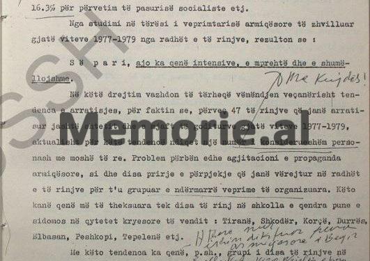 Letra e Enverit për Hazbiun: “S’duhen ngatërruar thyerjet e xhamave, me agjitacion e propagandë, po profesor Gashin në Shkodër, pse e arrestuat…”?! / Dokumenti që “fundosi” ministrin e Brendshëm në ’79-ën