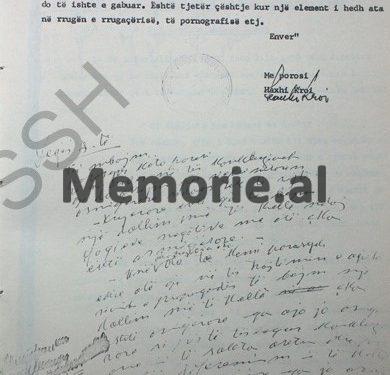 Letra e Enverit për Hazbiun: “S’duhen ngatërruar thyerjet e xhamave, me agjitacion e propagandë, po profesor Gashin në Shkodër, pse e arrestuat…”?! / Dokumenti që “fundosi” ministrin e Brendshëm në ’79-ën