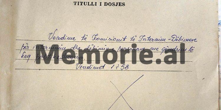 “Pasi iu arratisën 6 pjestarë të familjes, dhe se paraqesin rrezikshmëri të theksuar për t’u arratisur edhe vetë, komisioni vendosi të internojë Nikollë Dakaj, me të gjithë…”/ Dokumenti sekret, janar 1967