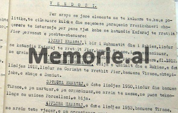 “Deda, i biri i Gjon Markagjonit, lindur në Orosh dhe me banim në sektorin Gjazë të rrethit të Lushnjes, t’i ndalohet qarkullimi në Tiranë, Durrës, Vlorë dhe…”/ Vendimi i Komisionit të Internim-Dëbimeve, shkurt ‘72