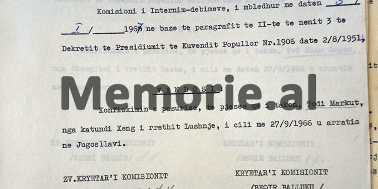 “T’i konfiskohet pasuria Jorgji Filip Ziut, banues në Durrës, pasi duke qenë me shërbim në Trieste të Italisë, arratiset nga Moto-Varka “Sazani” dhe…”/ Vendimet e Komisionit të Internim-dëbimeve, viti 1967