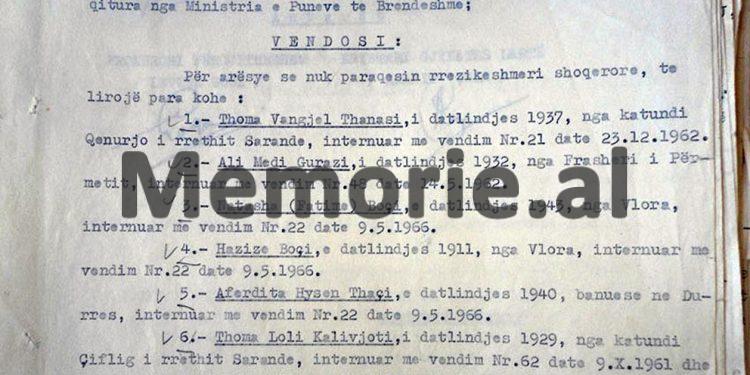 “Pasi iu arratisën 6 pjestarë të familjes, dhe se paraqesin rrezikshmëri të theksuar për t’u arratisur edhe vetë, komisioni vendosi të internojë Nikollë Dakaj, me të gjithë…”/ Dokumenti sekret, janar 1967