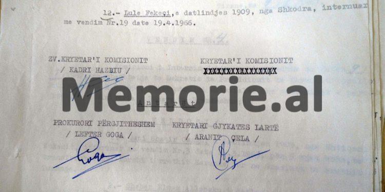 “Pasi iu arratisën 6 pjestarë të familjes, dhe se paraqesin rrezikshmëri të theksuar për t’u arratisur edhe vetë, komisioni vendosi të internojë Nikollë Dakaj, me të gjithë…”/ Dokumenti sekret, janar 1967