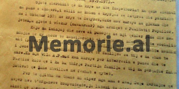 “Fadil Rizai dha jetën në krye të detyrës prandaj ai të shpallet ‘Dëshmor i Ndërtimit të Socializmit’, ose t’i jepet një Medalje Trimërie, sepse dhe si familje…”/ Letra për Degën e Brendshme të Shkodrës