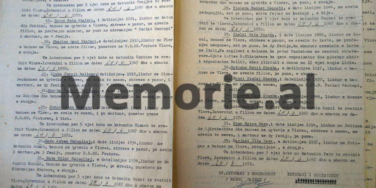 Nga familja Agaj, Shaska, Luzi, Velaj, te Alemi, Xhindi, Çeprati, Bollano e Çeloaliaj…/ Zbulohet dokumenti sekret i Komisionit të Internim-Dëbimeve i vitit 1967, për fiset e njohura të Vlorës