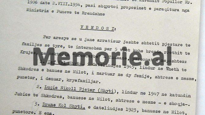 “Për arsye se në tetor 1971, u arratis jashtë shtetit, në Greqi, pjesëtari i familjes së tyre, Besnik Aliko, komisioni vendosi të internojë në katundin Fushë-bardhë të Gjirokastrës…”/ Zbulohen vendimet e vitit 1972