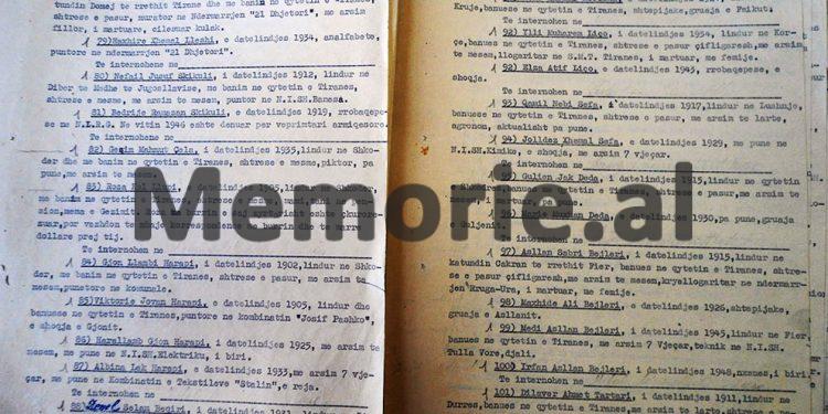 “Ganimete Avni Fratari (Gjilani), e datlindjes 1907, lindur në Kosovë të Jugosllavisë, me banim në Tiranë, shtresë e pasur, e ëma e Hajredinit…”/ Vendimi i Komisionit Internim-Dëbimeve, viti 1967